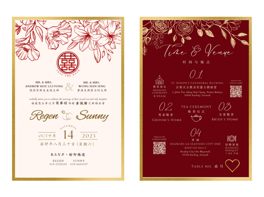 Wedding Invitation Template - Heartshape Table No. 模板示意图